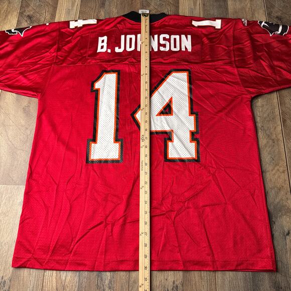 Vintage Tampa Bay Buccaneers Jersey Men's Large Red Adidas Brad Johnson 5663‎ - Picture 8 of 10